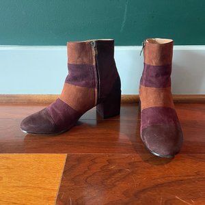 Urban Outfitters Maroon Ankle Heeled Boots